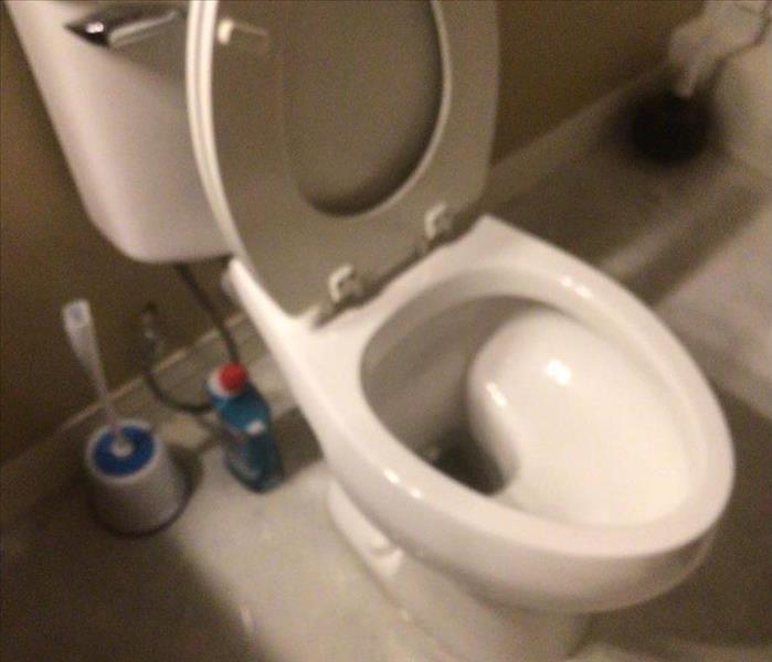A toilet that has water over flowing into the floor